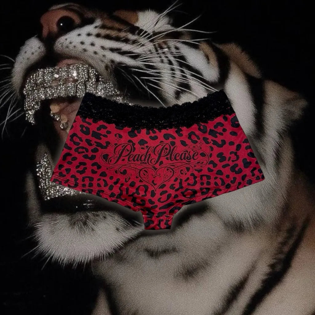 Bambi Lace Boyshort | Red Leopard