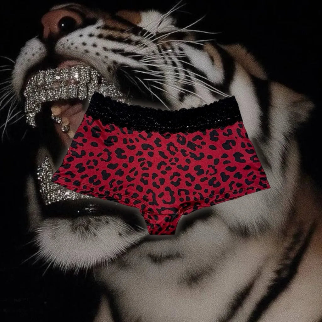 Bambi Lace Boyshort | Red Leopard