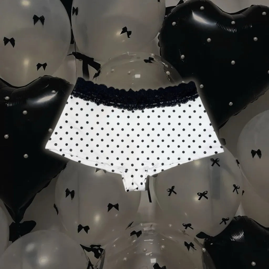 Bambi Lace Boyshort | Black Dottie