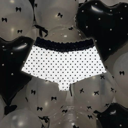 Bambi Lace Boyshort | Black Dottie