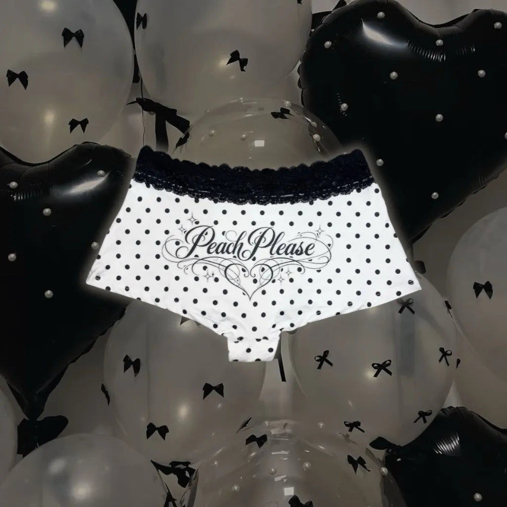 Bambi Lace Boyshort | Black Dottie
