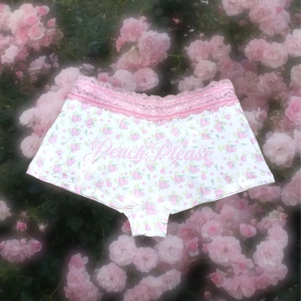 Bambi Lace Boyshort | Pink flower