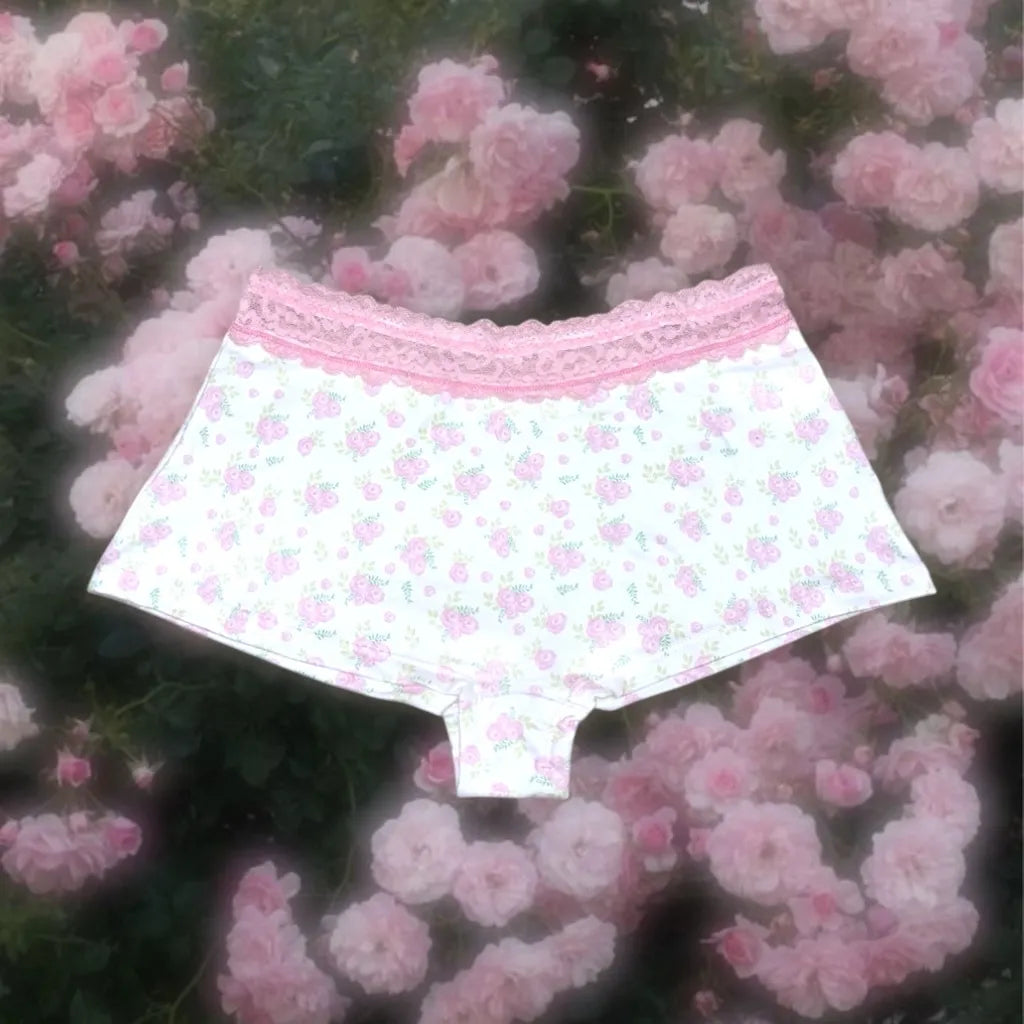 Bambi Lace Boyshort | Pink flower