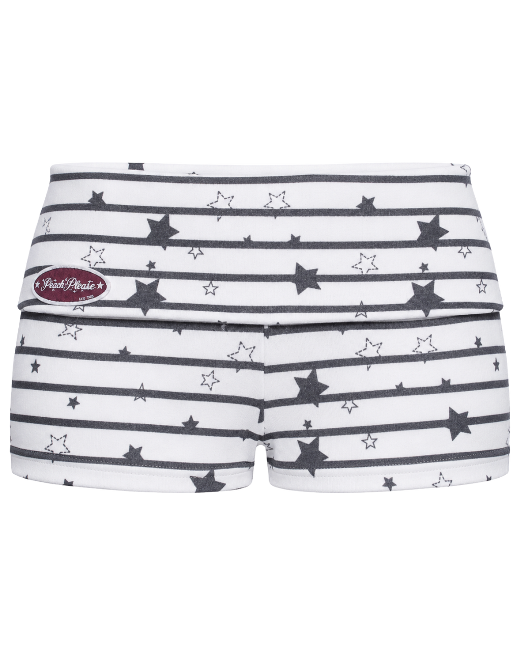 Cozy Baddie Foldover Mini Shorts ☆ Stripe Star