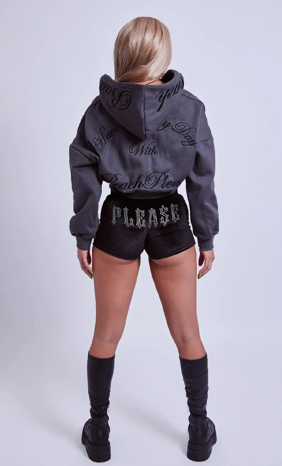 PeachBaddie Signature Jacket – Dark Gray