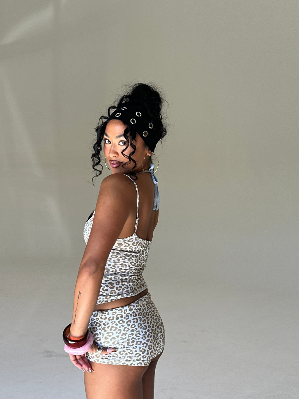 Cozy Baddie Foldover Mini Shorts ☆ Butter Leopard